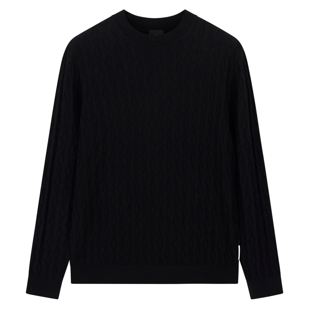 Armani Exchange Black Wave-Worked Crew Neck Sweater - Image 2