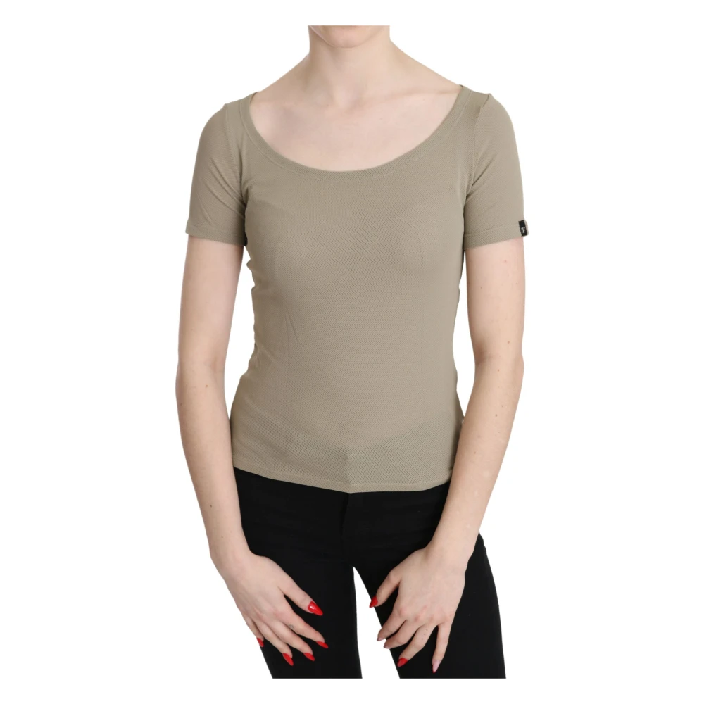 Gianfranco Ferré , T-Shirts, Female, Green, S, Slim Fit Scoop Neck T-Shirt