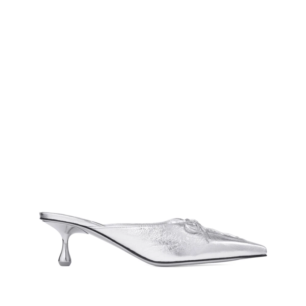 Jimmy Choo Women's Silver Lace-Up Pointed Toe Sandals