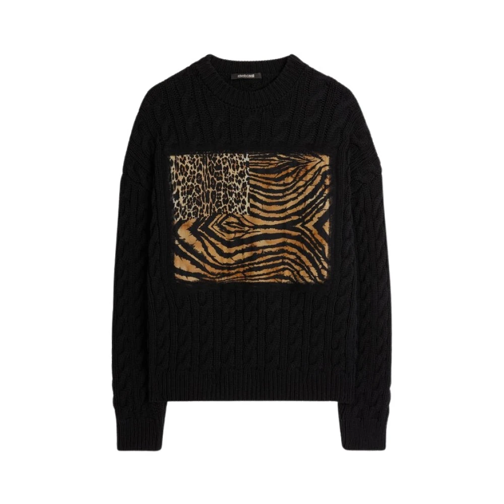 Roberto Cavalli Animalier Patchwork Woltrui Black Heren