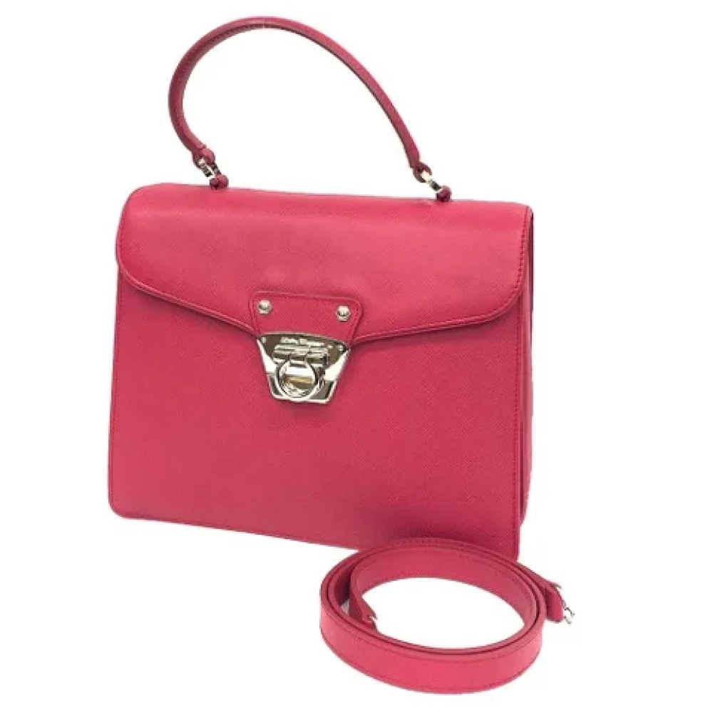 Salvatore Ferragamo Pre-owned Fabric handbags Pink Dames