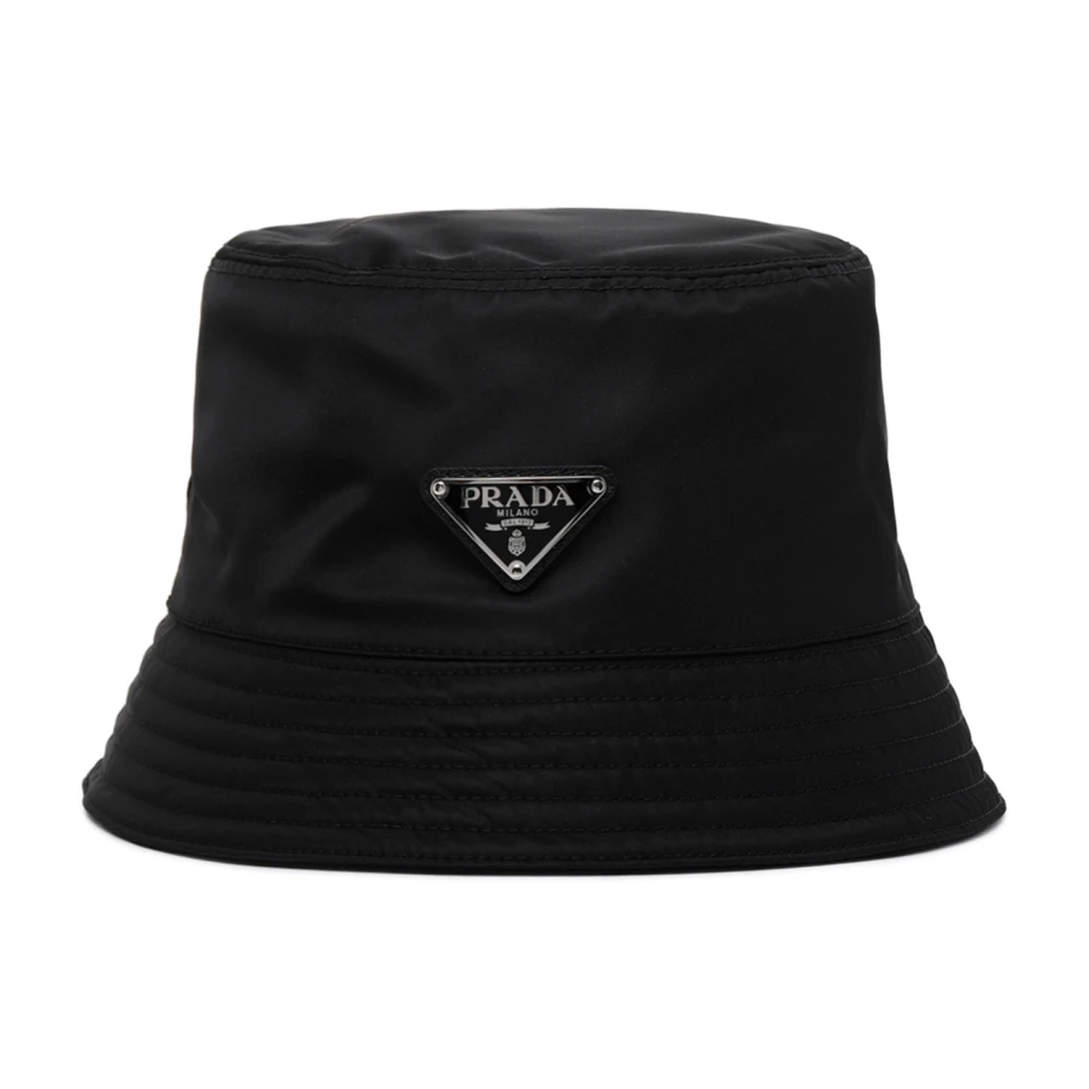 Prada Zwarte Re-Nylon Bucket Hoed Black Heren