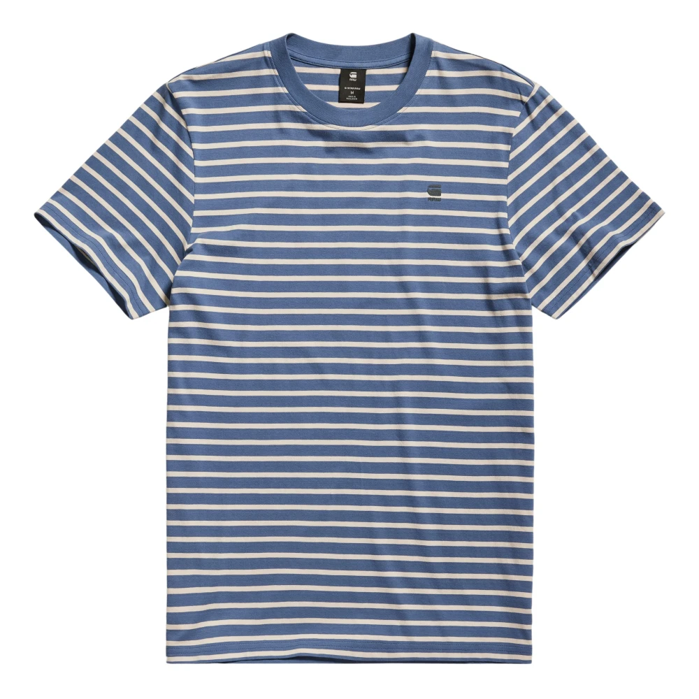 G-Star T-Shirt- GS Stripe Slim R T Blue Heren