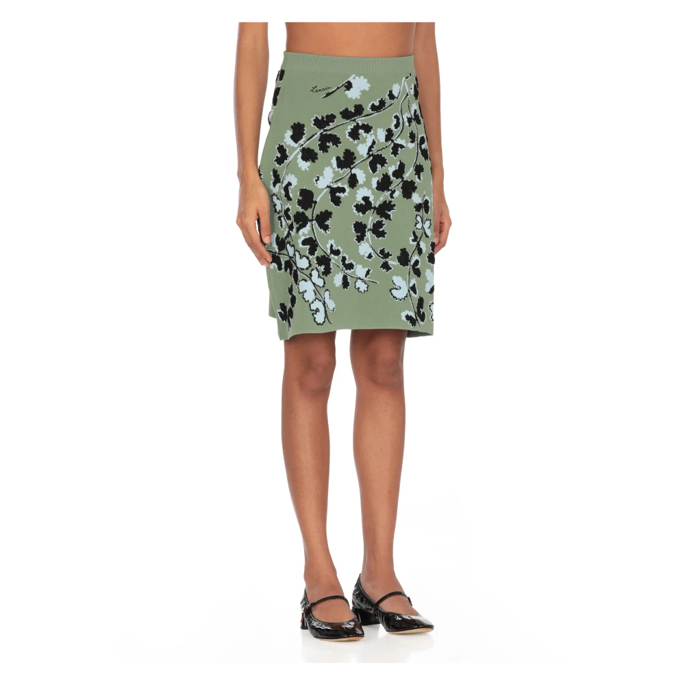 Lanvin Bloemenpatroon Elastische Taille Rok Green Dames