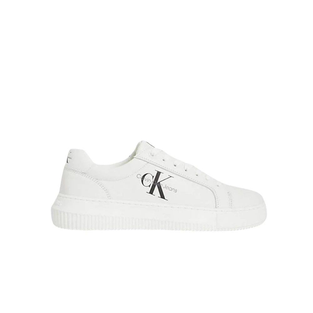 Calvin Klein Women's White Sneakers, 7 Uk, Fashion-Forward Leather Trainers