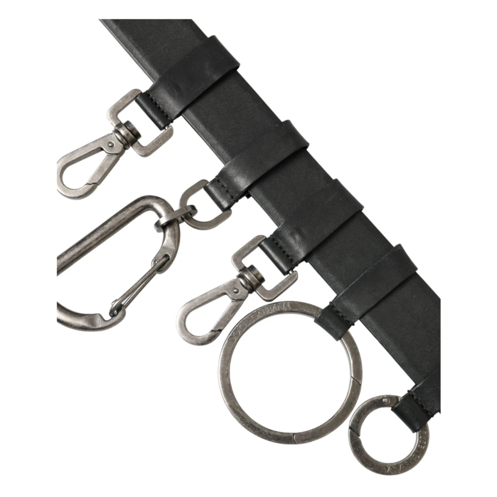 Dolce & Gabbana Zwart Leren Zilveren Gesp Riem Black Heren