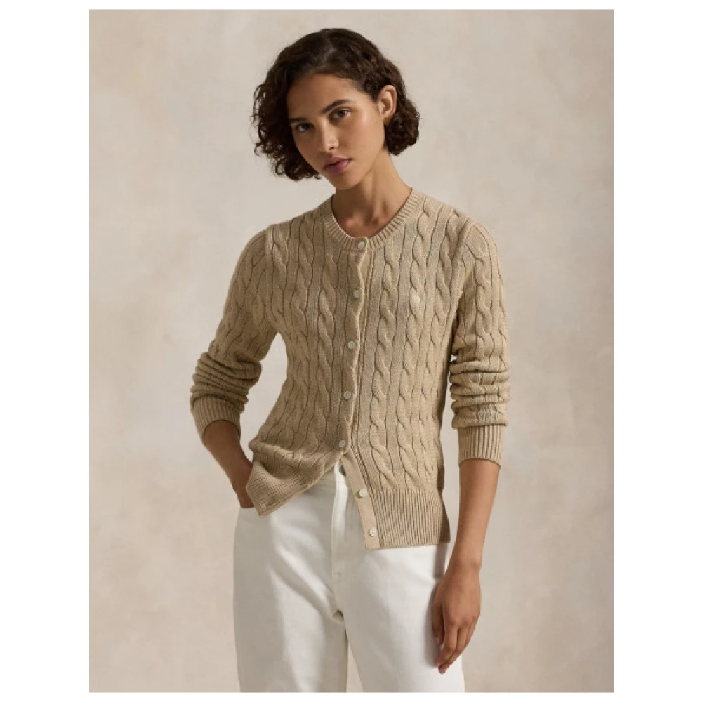 Polo Ralph Lauren Gebreide Trui met Kabelpatroon Beige Dames