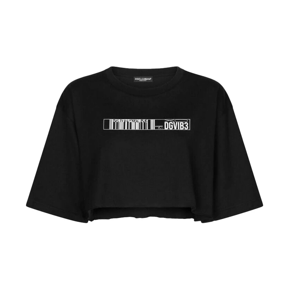 Dolce & Gabbana Casual Katoenen T-Shirt Black Dames