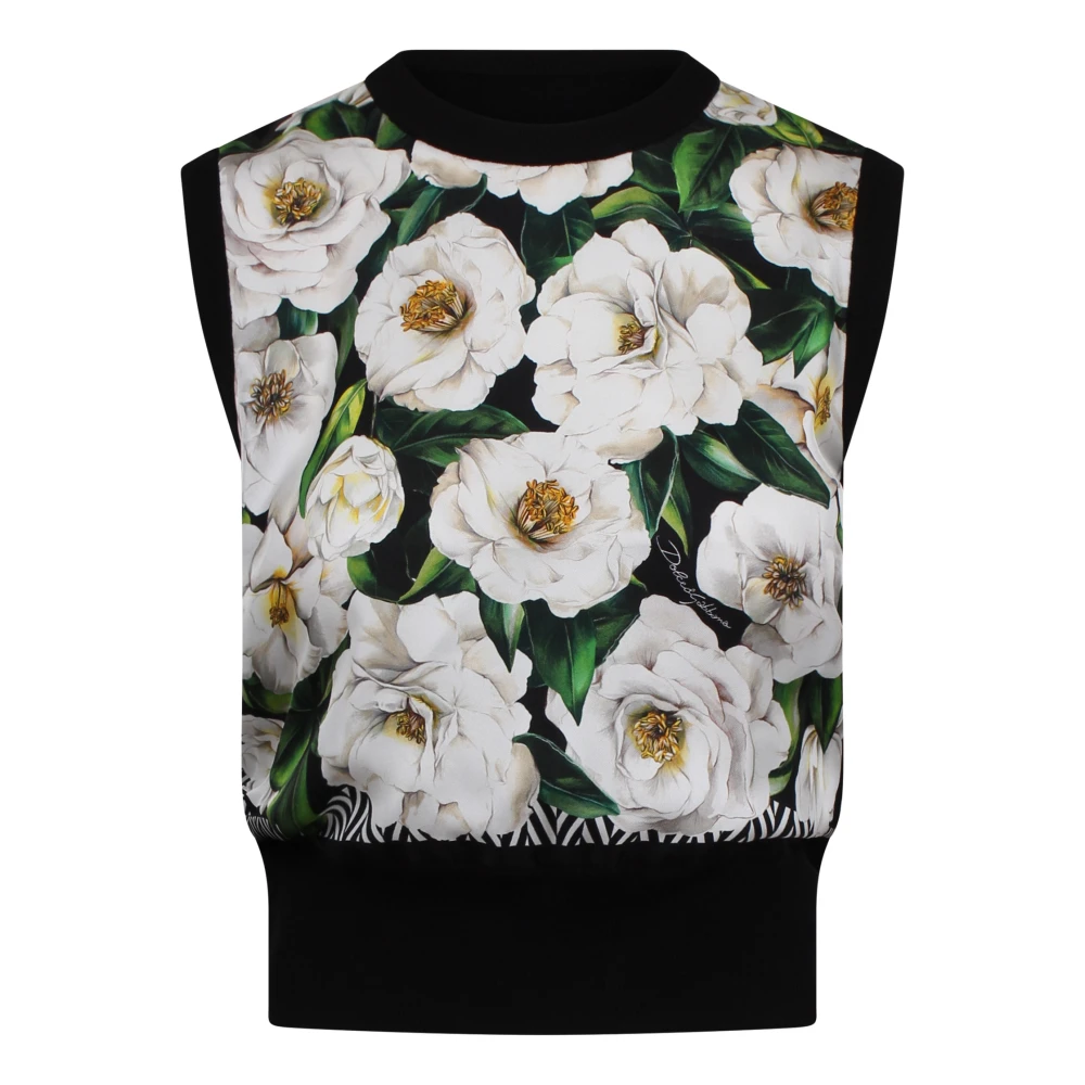 Dolce & Gabbana Bloemenprint Mouwloos Gebreid Vest Multicolor Dames