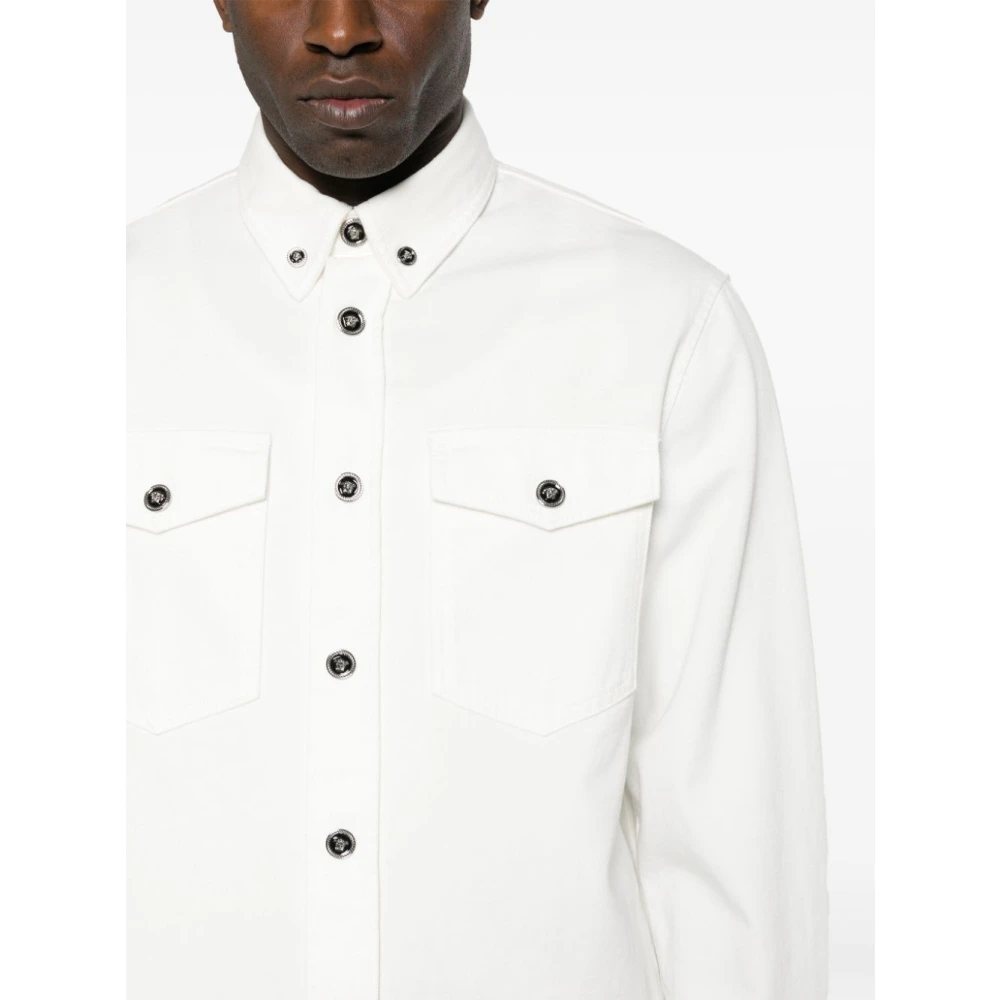 Versace Denim Shirt Bianco Aw24 White Heren