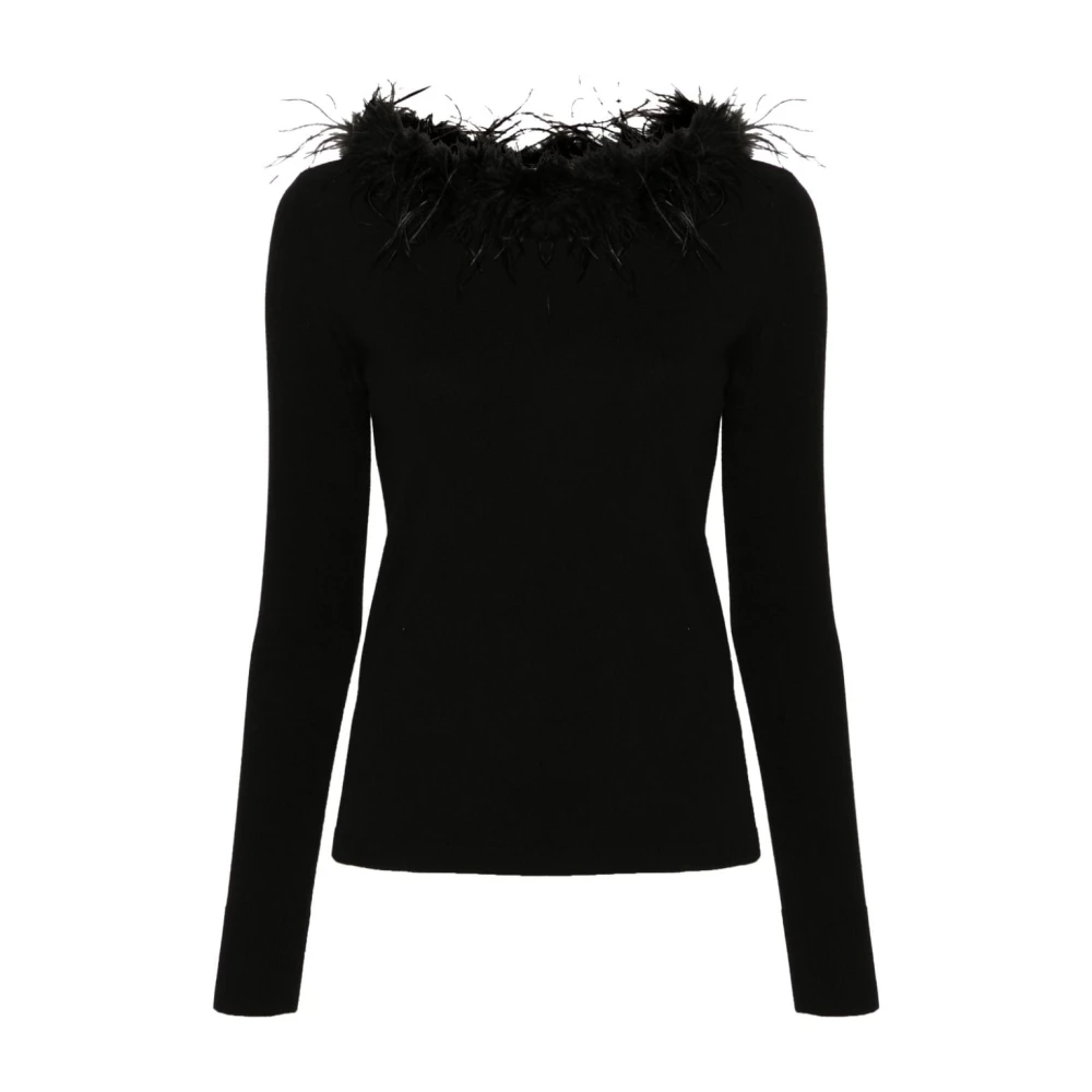 Twinset Veren-Trim Sweaters Black Dames
