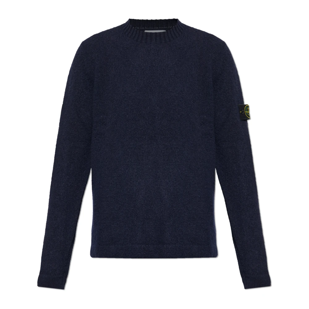 Stone Island Blue Crew Neck Jumper - Male - Round-Neck Knitwear - M - Knitwear