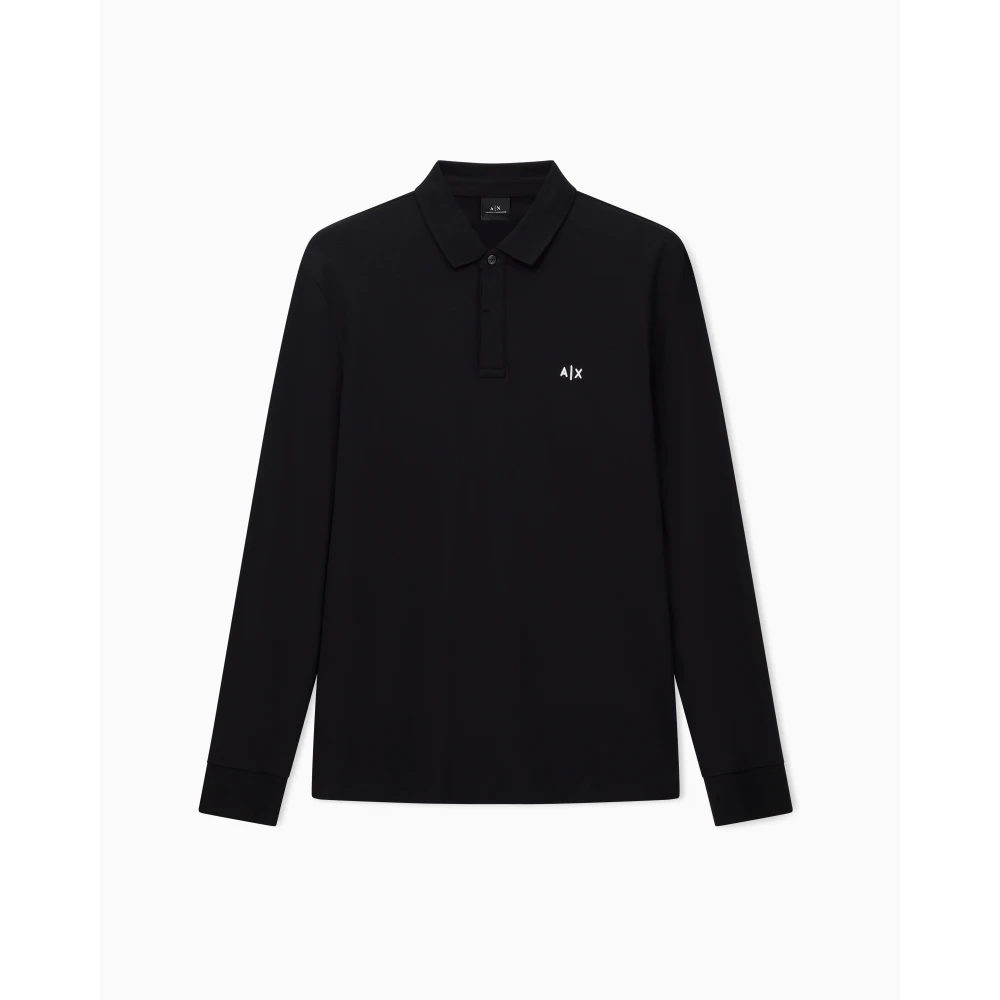 Armani Exchange Mannelijk Zwart Tops Heren, L, Katoen, Xm 001288 Af 17321 Polo Shirt