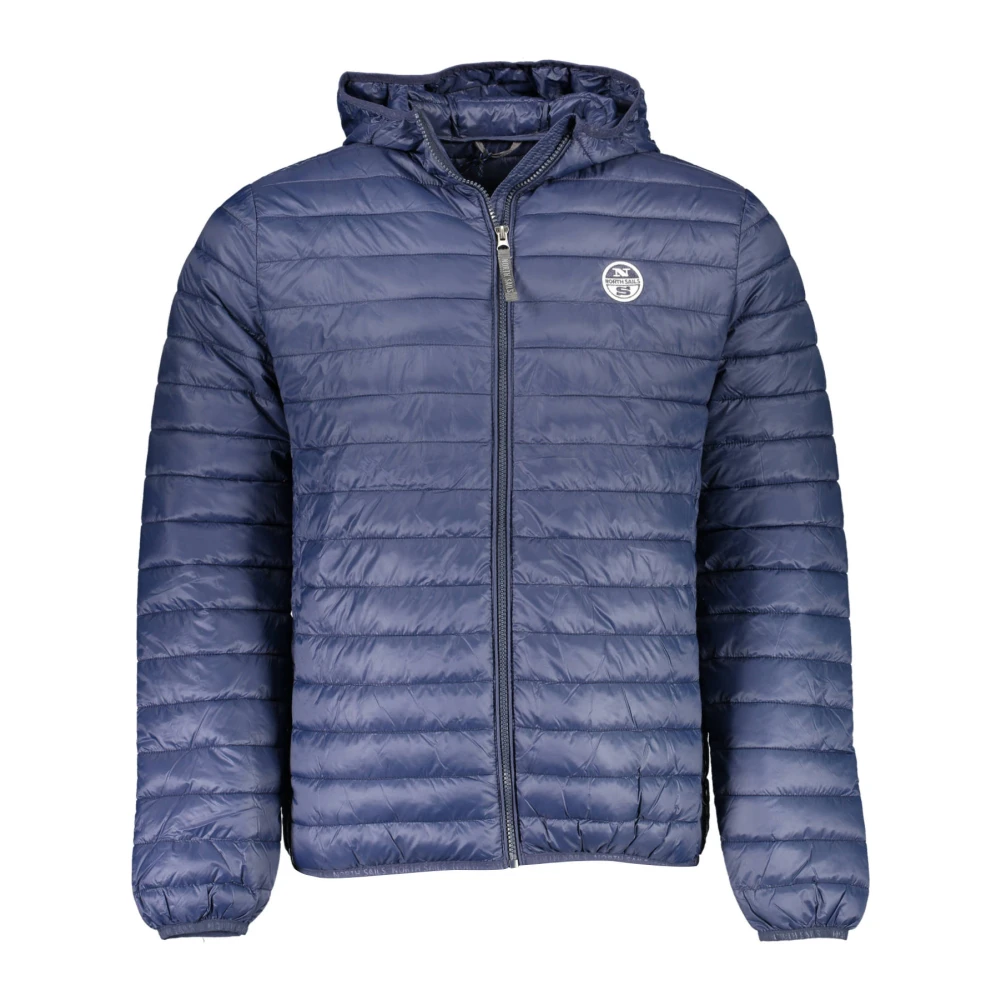 North Sails Men's Blue Hooded Jacket With Pockets - Winter Jackets - 2XL- Jackets