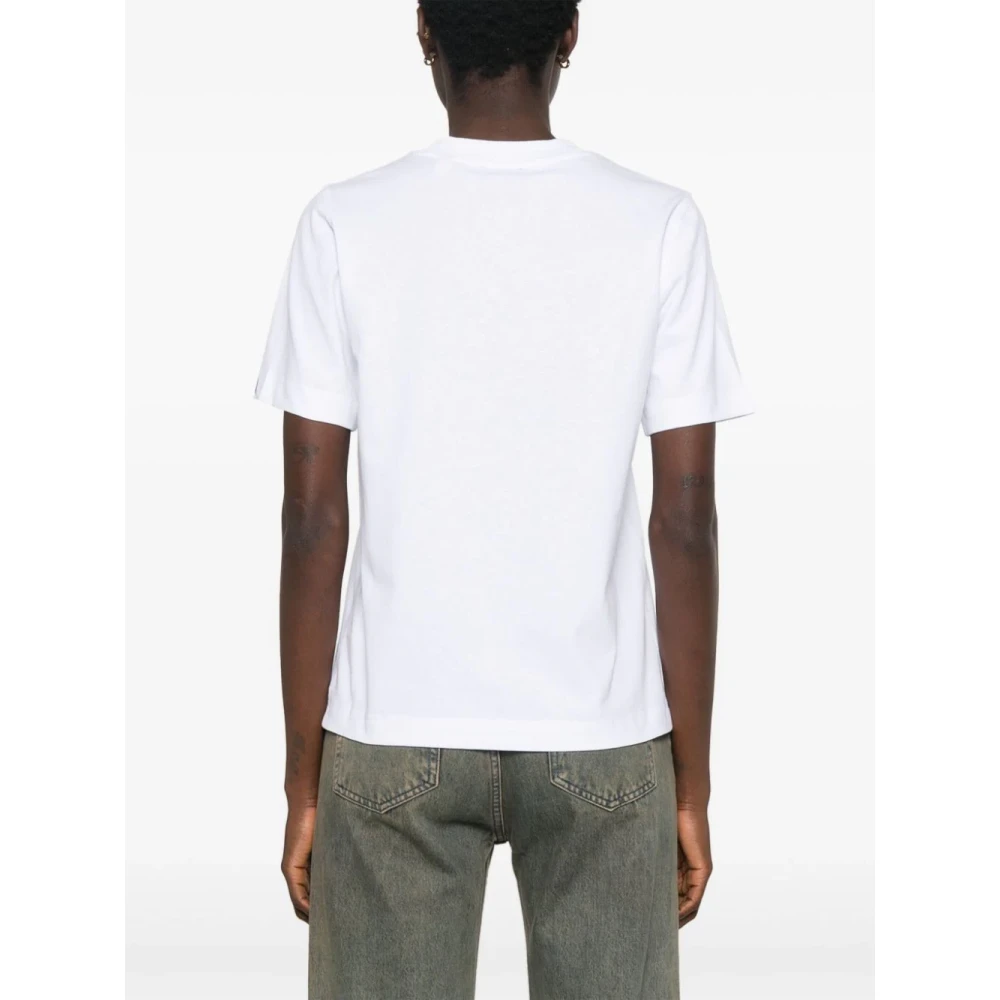 Burberry Equestrian Knight Design Wit T-shirts Polos White Dames