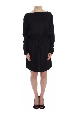 knee-length-shift-dress-with-logo-details