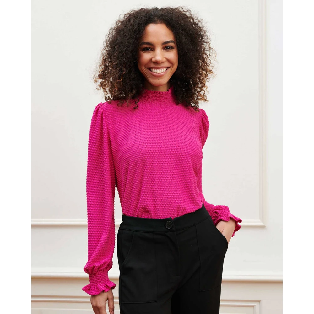 Lofty Manner Herenah Blouse met Lange Mouwen Pink Dames