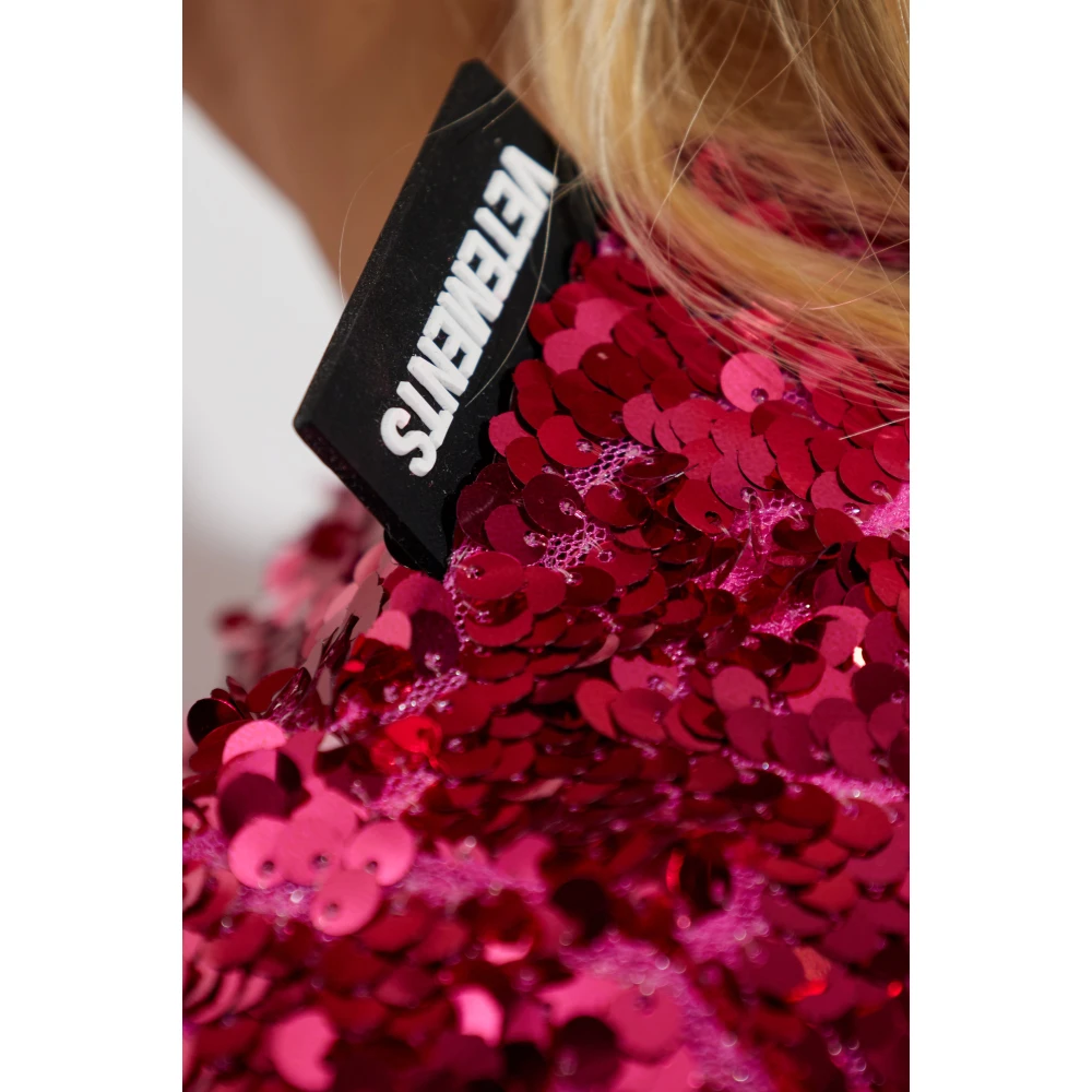 Vetements Paillettenjurk Pink Dames