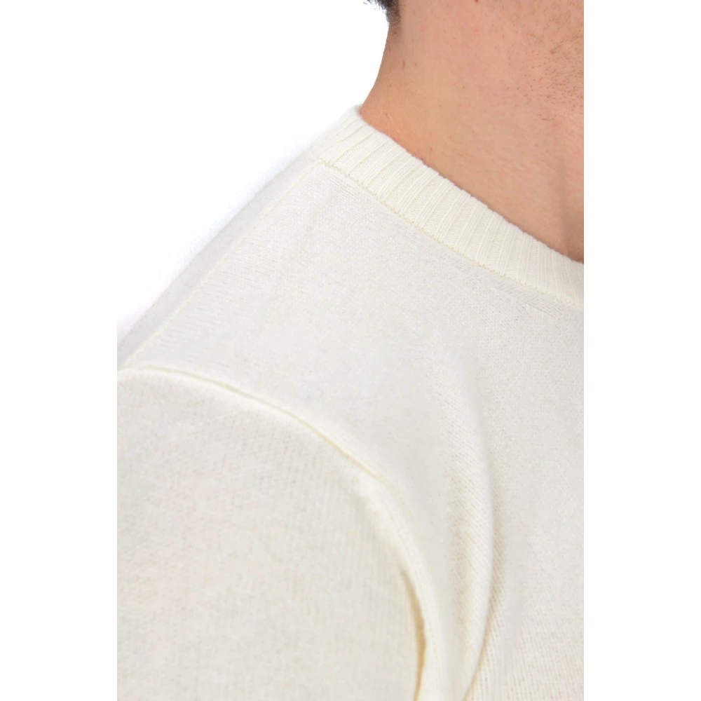 Herno Cashmere Trui met Suède Patches Beige Heren