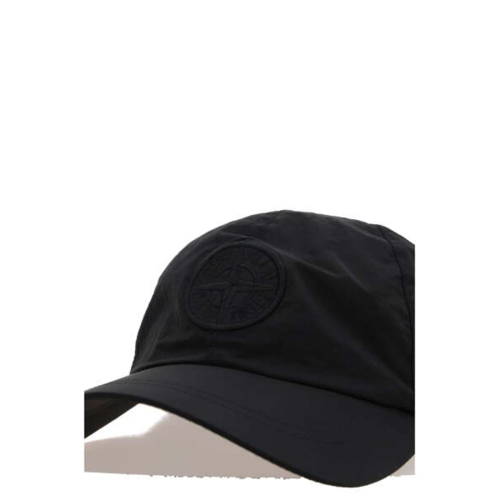 Stone Island Zwart Sjaal Baseball Cap Logo Patch Black Heren