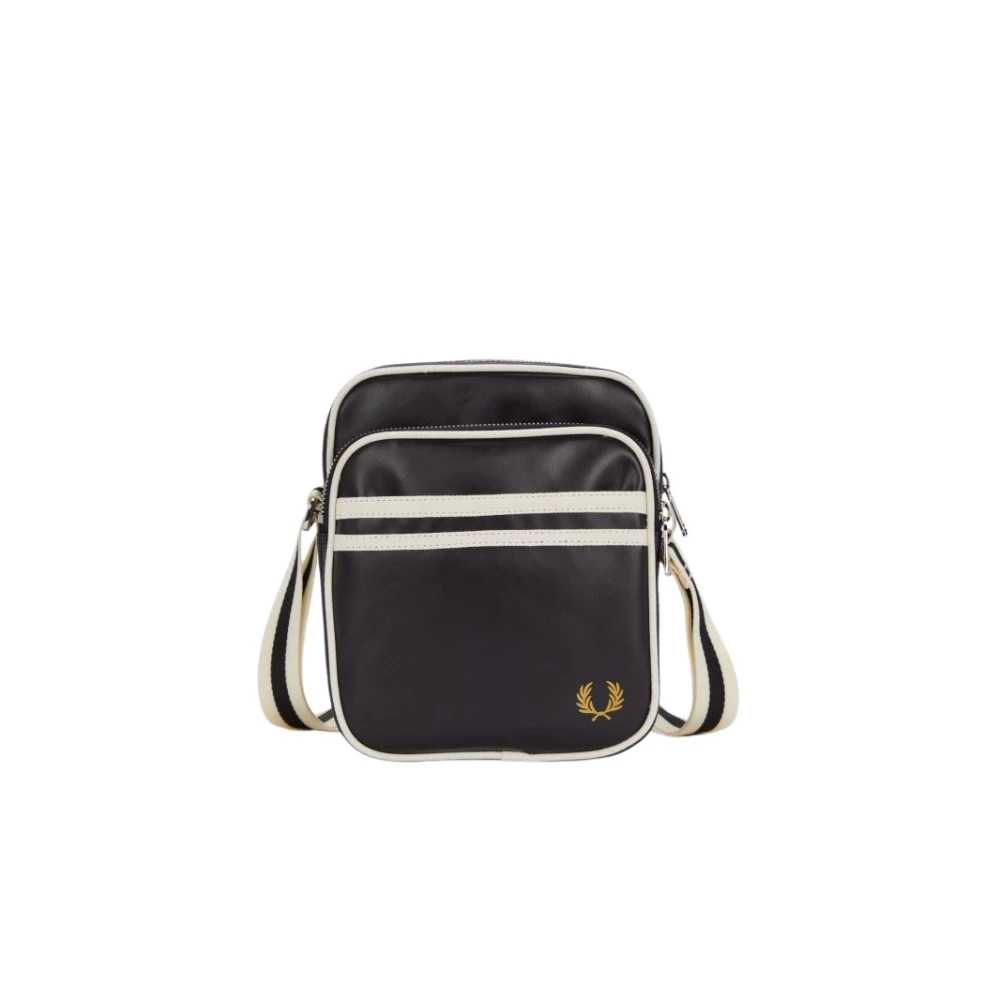 Fred Perry Klassieke Schoudertas met Gestreepte Rand Black Heren