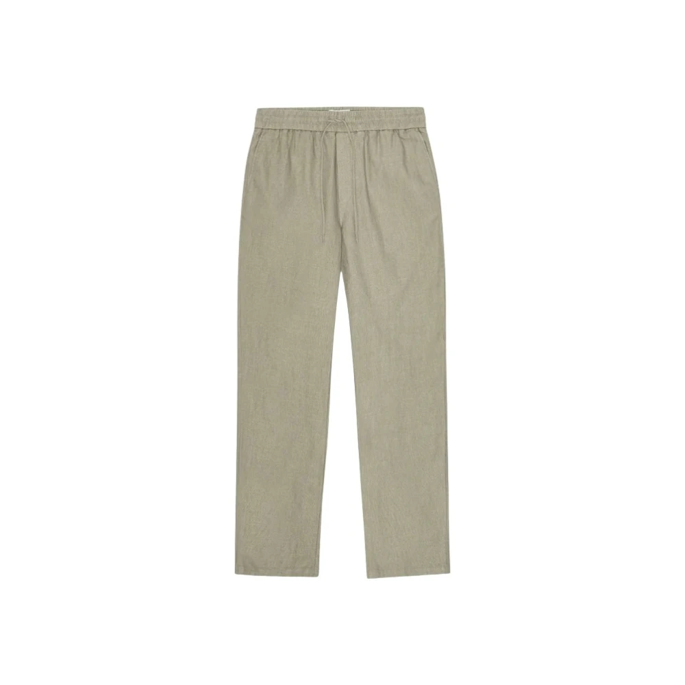 Les Deux Men's Beige Patrick Linen Trousers - Straight Trousers - S - Trousers