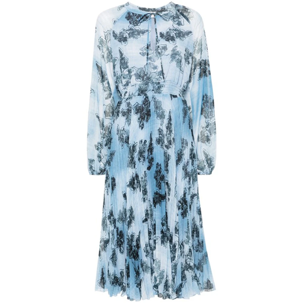 Ermanno Scervino Bloemenprint Midi Jurk Blue Dames