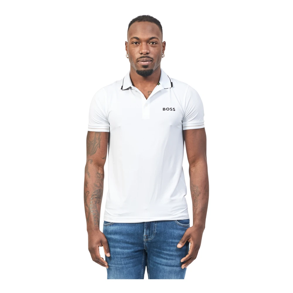 Hugo Boss Wit Katoenen Poloshirt met Logo White Heren