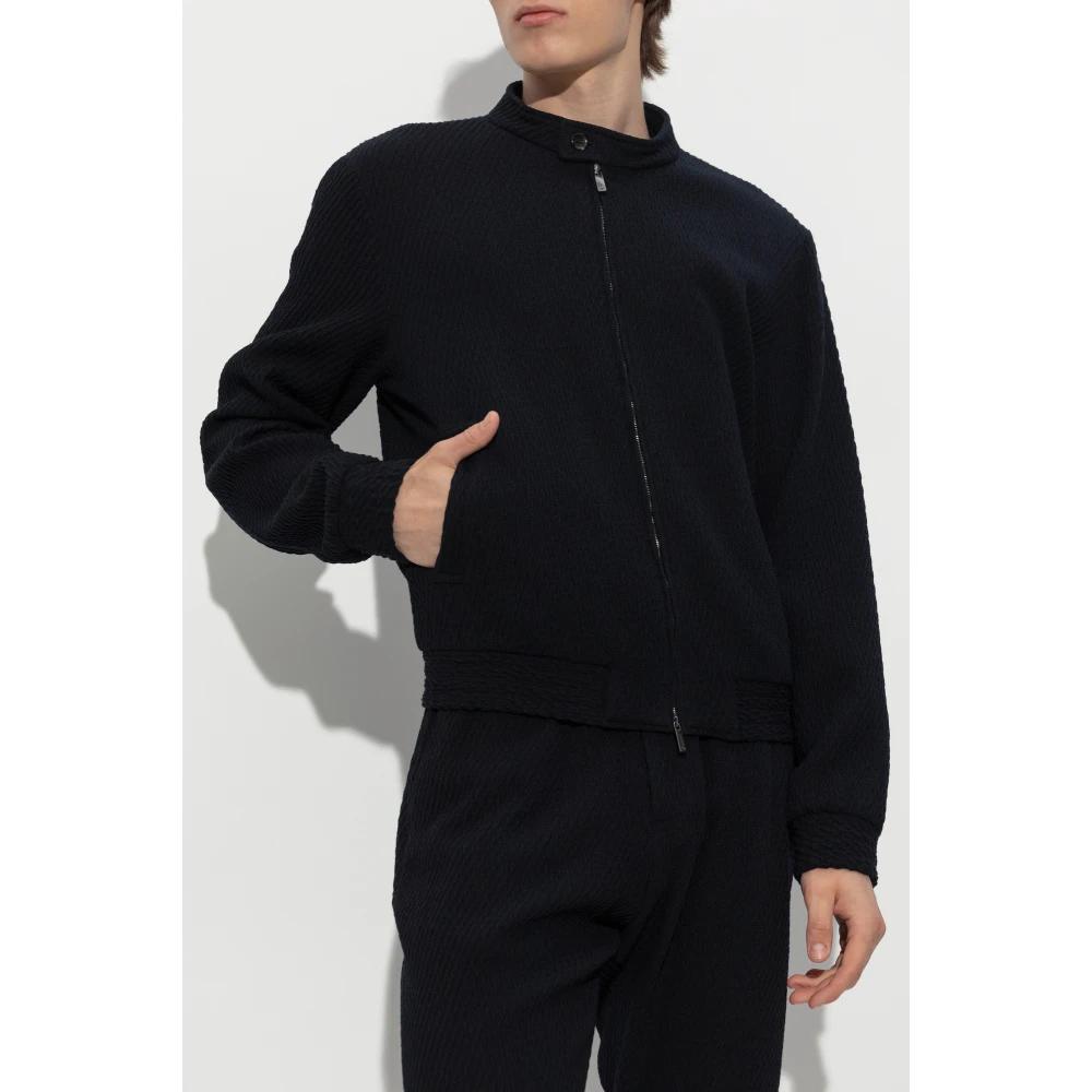 Emporio Armani Wollen jas Black Heren