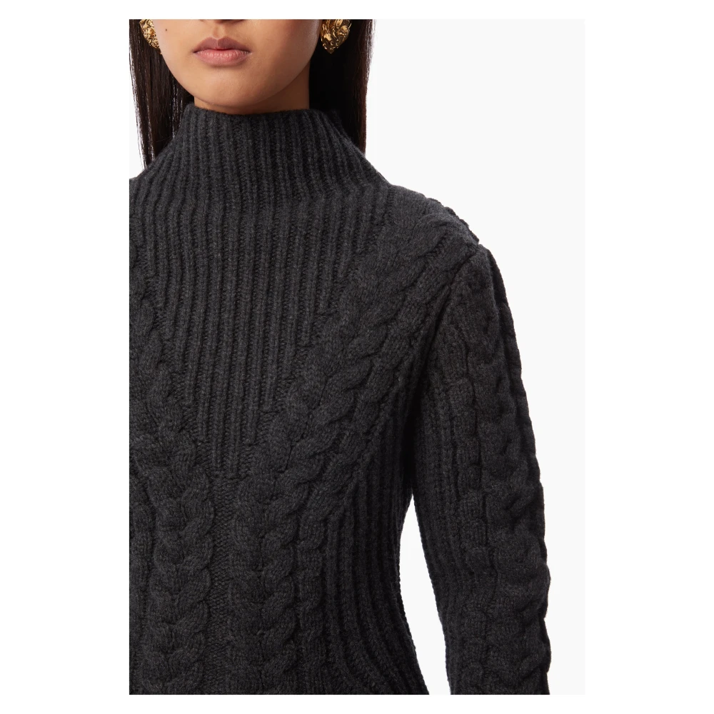 Nina Ricci Twisted Wool Turtleneck Sweater in Grijs Gray Dames