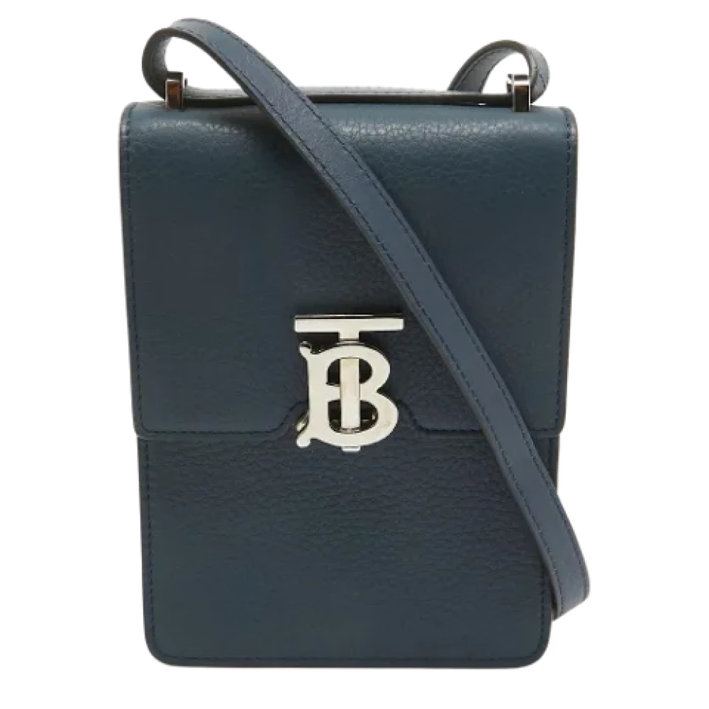Burberry Vintage Pre-owned Leather shoulder-bags Blue Dames