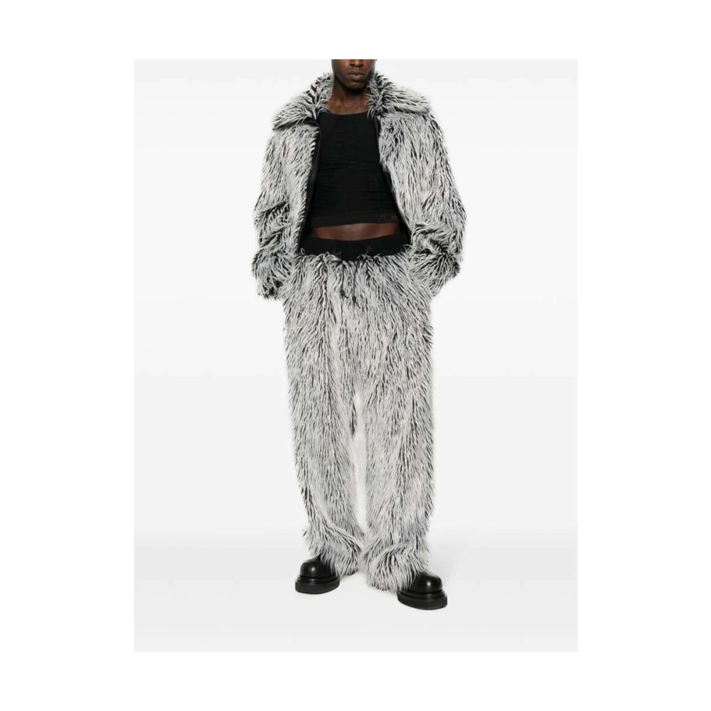 Dolce & Gabbana Faux-Fur Op Maat Gesneden Broek White Heren