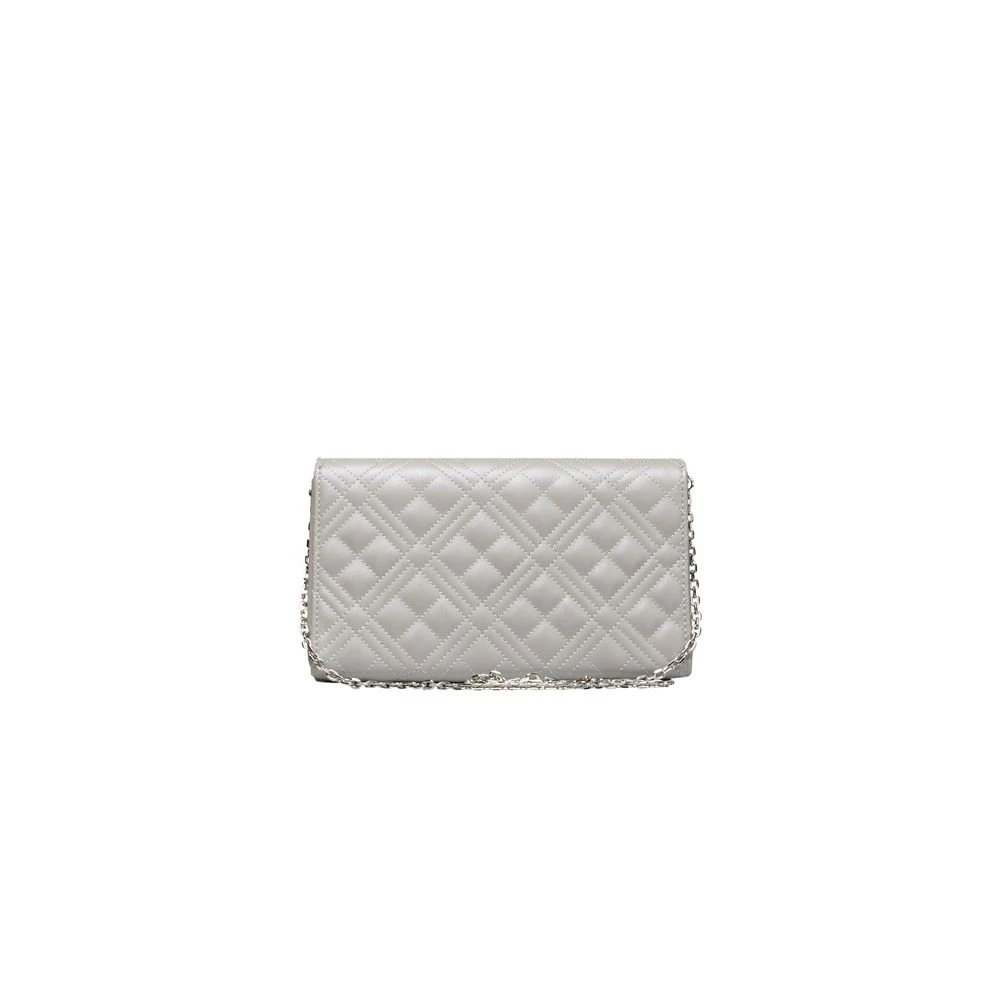 Love Moschino Zilveren Crossbody Tas met Ketting Gray Dames