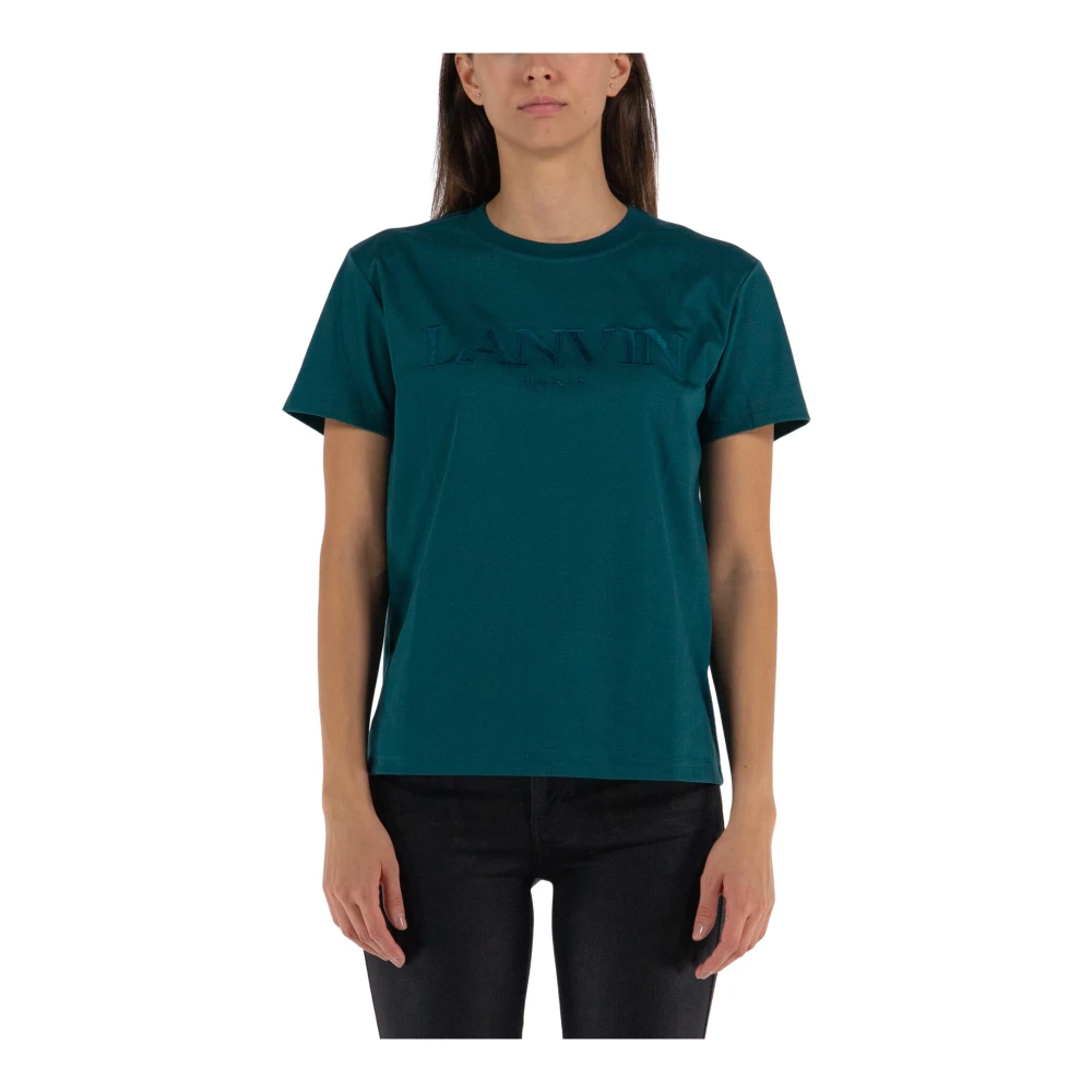 Lanvin Geborduurd T-shirt Green Dames