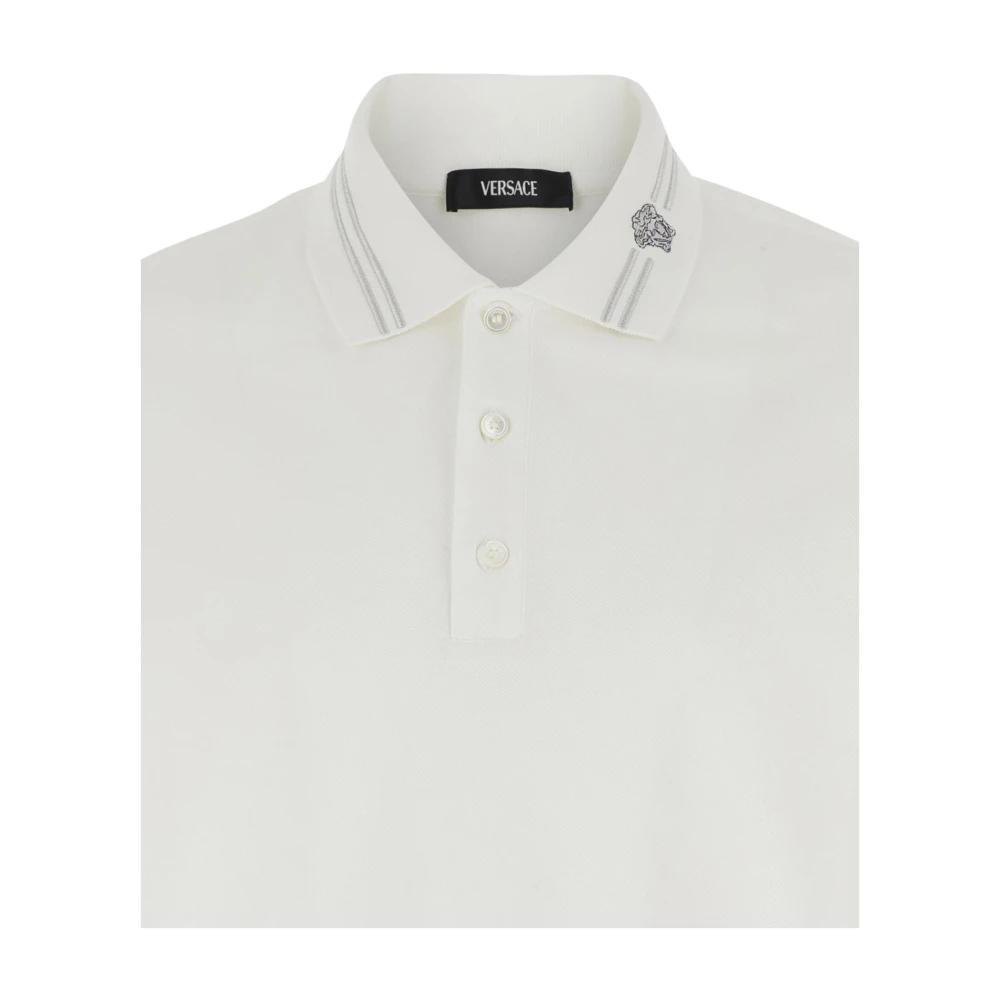 Versace Witte Polo Shirt met Medusa Detail White Heren