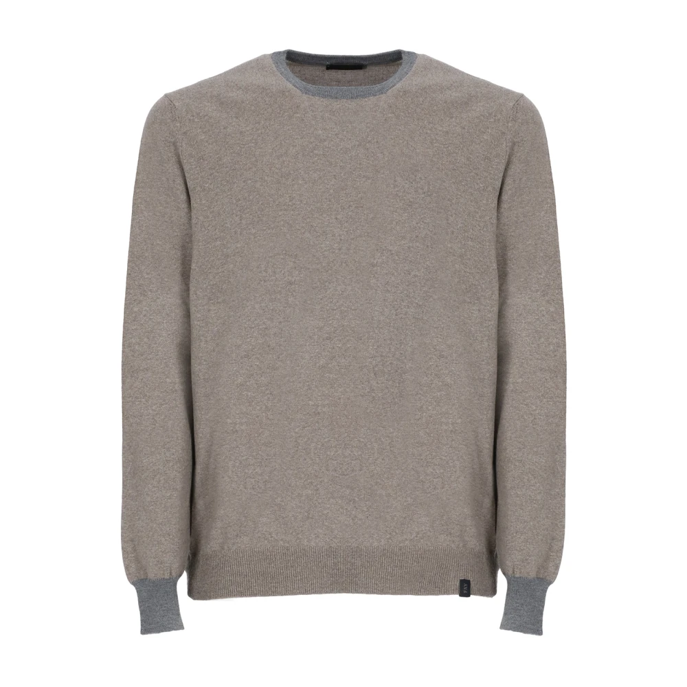 Fay Ronde hals gebreide trui Beige Heren