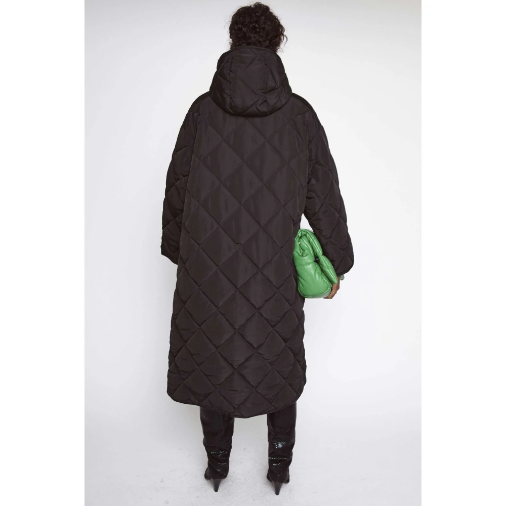 Stand Studio Gewatteerde Gevoerde Winterjas Black Dames
