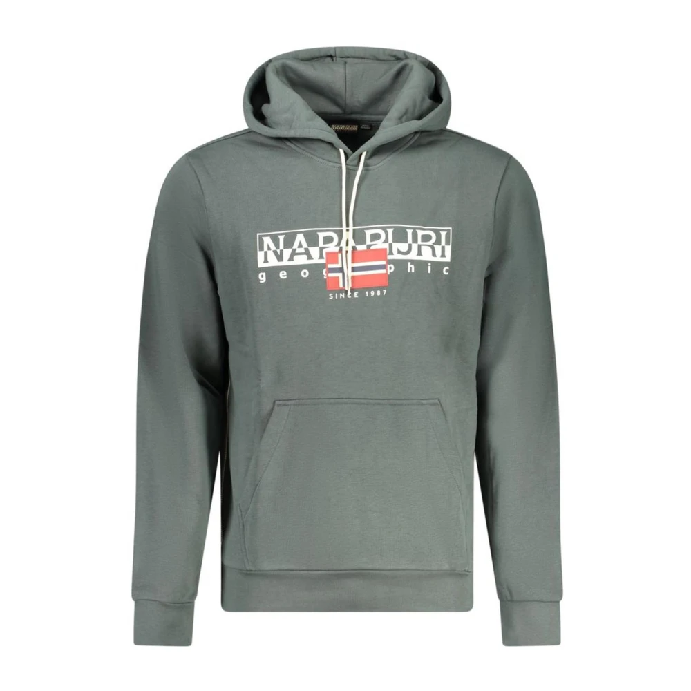 Napapijri Groene Hoodie van Katoen met Logo Green Heren