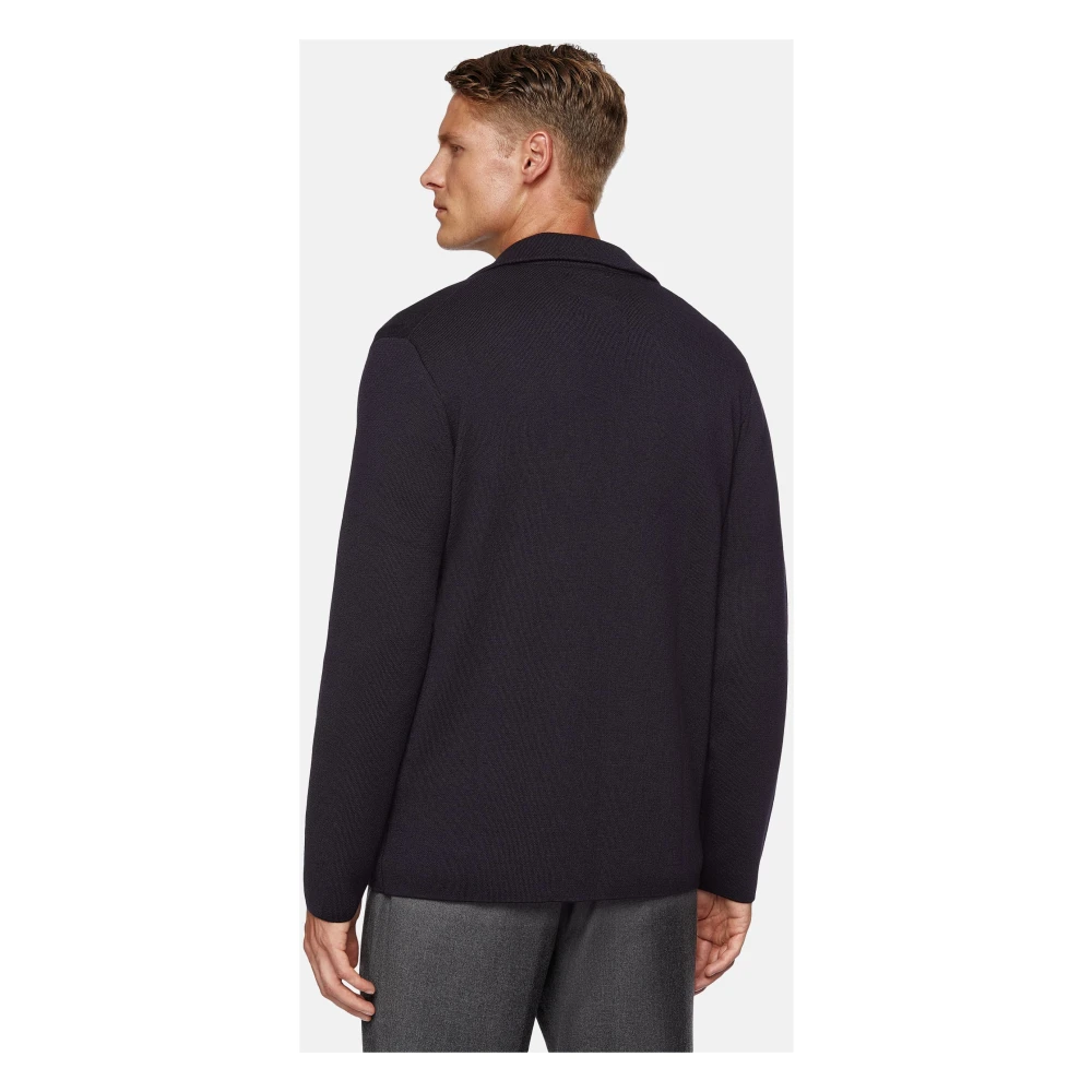 Boggi Milano Merino wollen dubbelzijdig jasje 12Gg Blue Heren