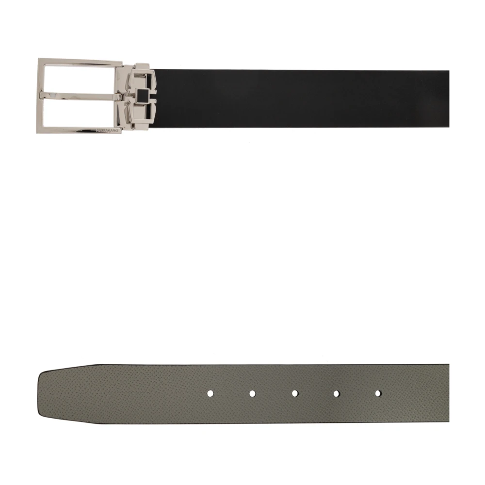 Salvatore Ferragamo Dubbelzijdige riem Black Heren
