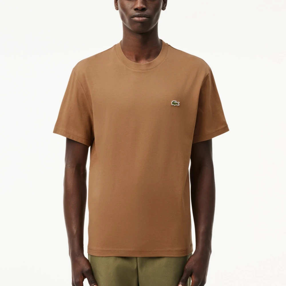Lacoste Casual Tee Shirt Th7318 Brown Heren