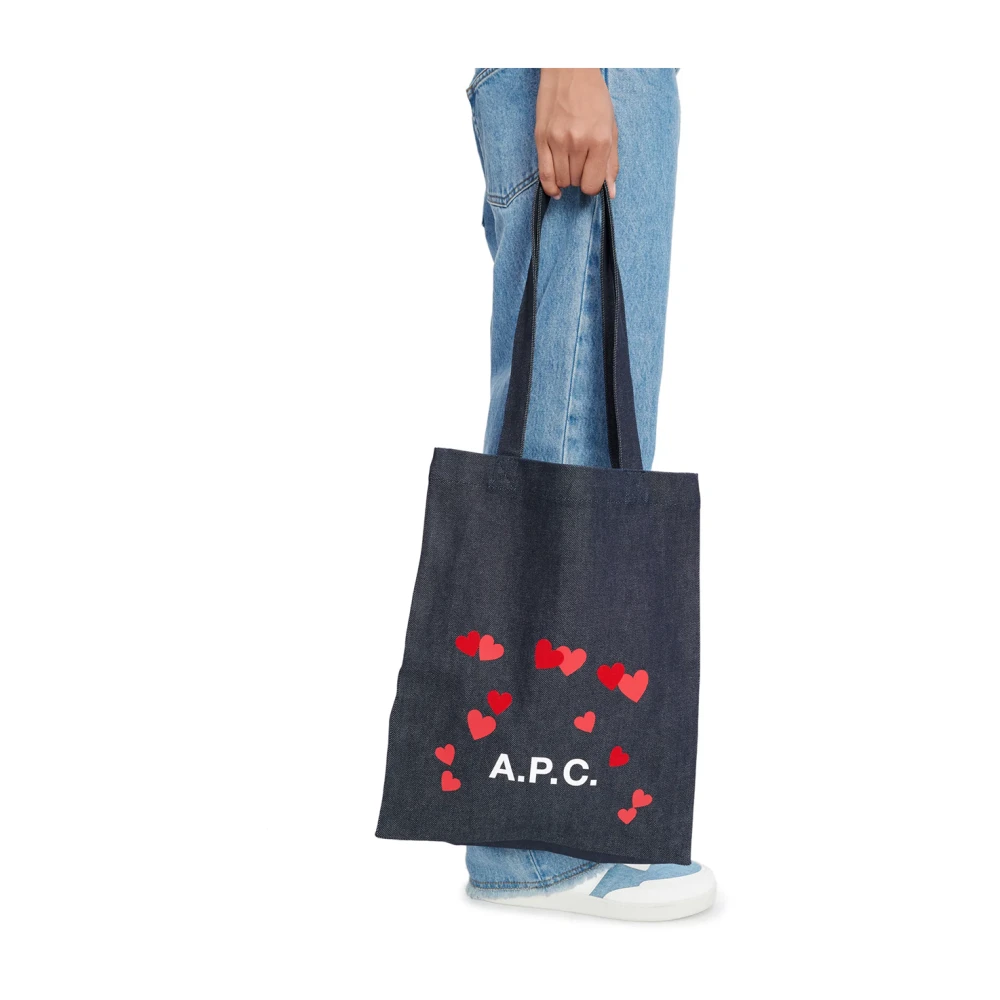 A.p.c. Indigo Denim Verticale Tote Tas Black Dames