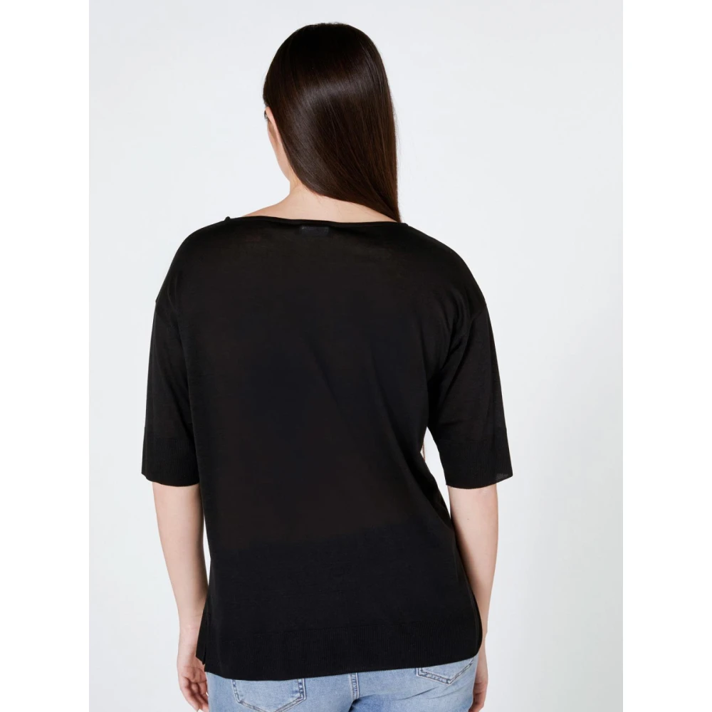 Elena Mirò Stijlvolle T-Shirt voor Vrouwen Black Dames