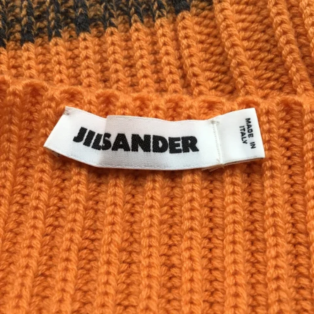 Jil Sander Pre-owned Oranje Kasjmier Ribtrui Orange Dames