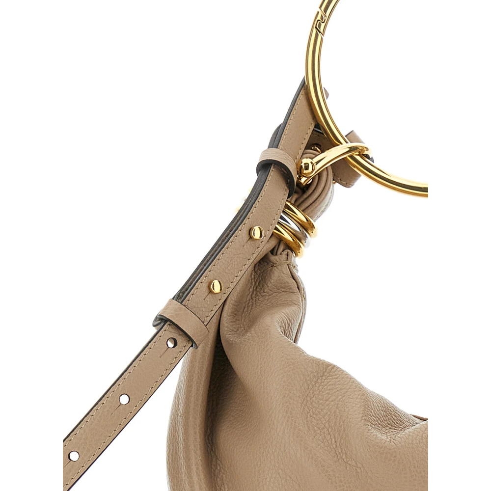 Chloé Bruine Hobo Handtas van Gehamerd Leer Brown Dames