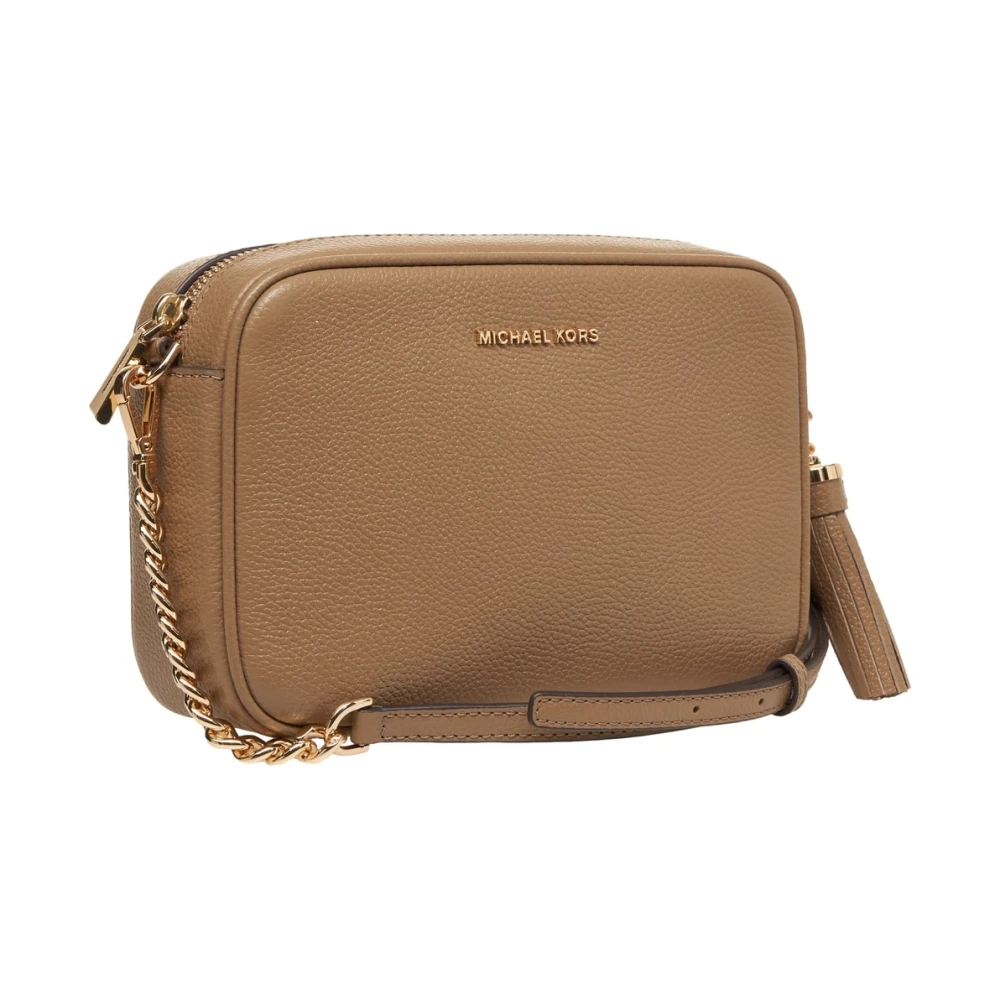 Michael Kors Beige Leren Schoudertas Ginny Beige Dames