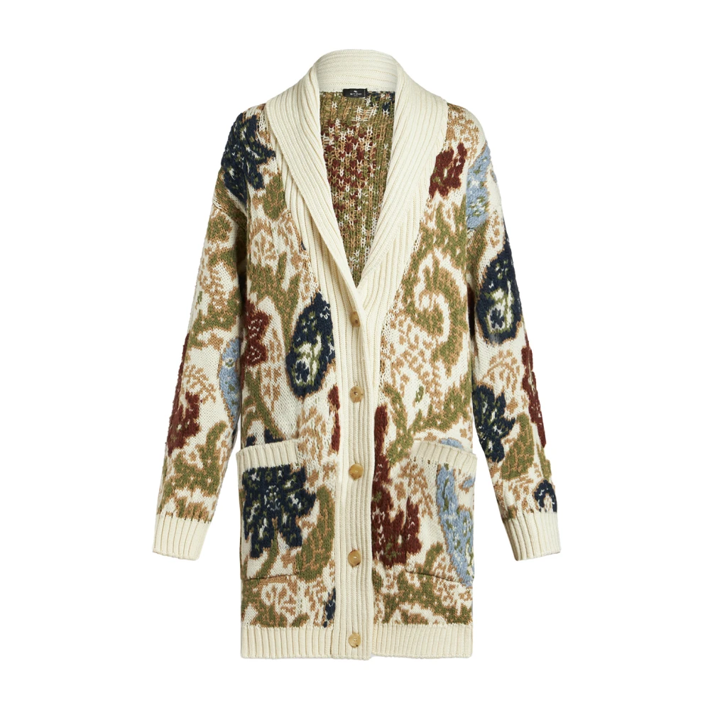 ETRO Bruin Paisley Jacquard Gebreid Vest Multicolor Dames