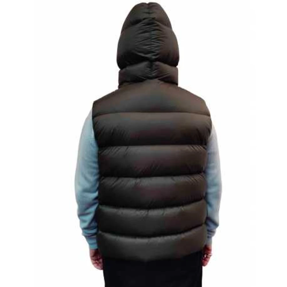 Rick Owens Mouwloze gewatteerde jas met capuchon Green Heren