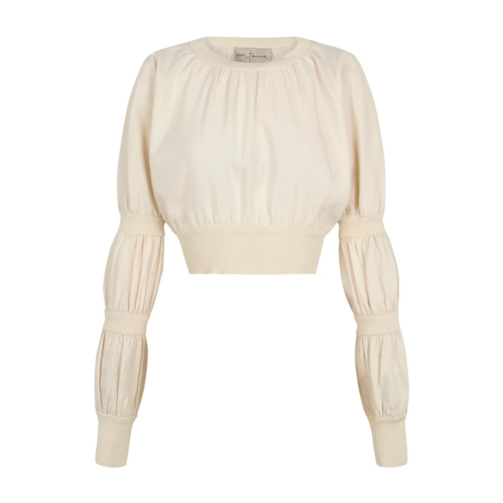 Cortana Vrouw Beige Crop Top