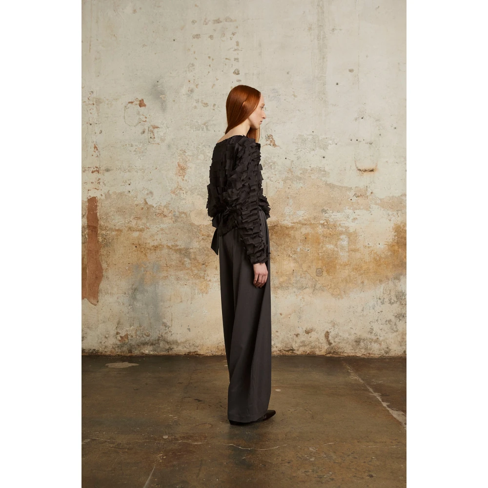 Cortana Kaz loodgrijze zijden broek Gray Dames